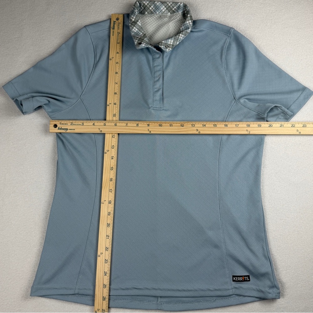Kerrits Women's Encore Short Sleeve Show Shirt Blue Large - Picture 4 of 11